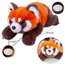 ARELUX Soft 18in Red Panda Stuffed Animals: Red Panda Plush Cute Cuddly Body Pillow Hug Sleeping Fluffy Wild Animal Toys Bed Decor Plushie Doll Friends Family Member