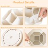 360-Degree Rotating Desk Organiser, White Multi-Compartment Storage Caddy for Stationery