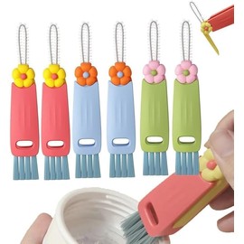 WADY Cepillo para Botellas, 6 Cepillo Limpiador de Tazas Multifuncional, 3 en 1 Cepillo de Limpieza para Tapa de Vaso, Cepillo para Lavar Popotes con Detalle de Tapa de Vaso Cepillos de Tazas (A-6)