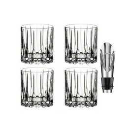 Riedel Drink Specific Glassware Neat Cocktail Glasses (6 oz, Clear) Bundle with Wine Pourer Bundle (3 Items)