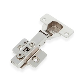Amig - Hydraulic pot hinge straight nickel-plated - Ø35 mm - Nickel-plated steel - Opening 110° - Concealed mounting for furniture doors - Adjustable screws