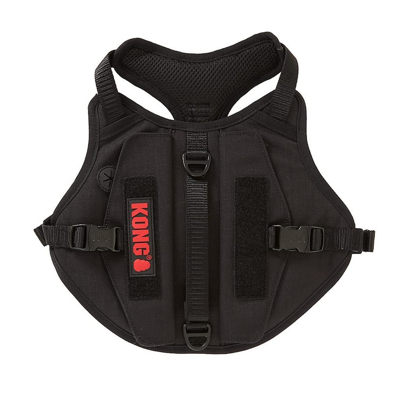 KONG Ultra Durable Tactical Vest Dog Harness (Medium, Black)