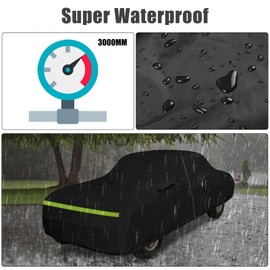 Waterproof Car Cover Compatible with 2004-2008 Chrysler Crossfire Accessories, All Weather Classic Car Covers with Inner Cotton&Zipper Door for Snow Rain Protection