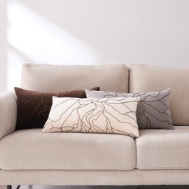 Lush Decor Roots Velvet Decorative Pillow Cover Single 12" W x 22" L Gray - 12x22 Pillow Cover - Luxury Throw Pillows for Bed, Couch or Chair - Luxury Home Decor