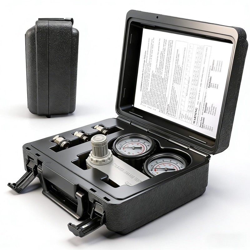 KUNGJUER Cylinder Leak Down Tester Kit, Cylinder Gas Leakage Detector