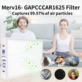 GAPCCCAR1625 MERV16 Replacement Filter-Compatible with Bryant/Carrier GAPCCCAR1625,GAPAAXCC1625 Filter-16x25x3.5(in) (2-Pack)