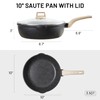 CAROTE 10Inch Nonstick Deep Frying Pan with Lid, 5 Qt