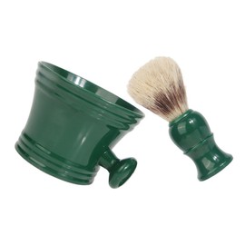 MERRYHAPY 1 Set Beard Cleaning Brush Cleaning Tools Shaving Holder Salon Shaving Brush Shaving Cream Bowl Shaving Brush with Bowl Beard Shaving Brush Razor Cleaning Bowl Dark Green
