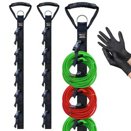 Extension Cord Organizer, 2 PCS Extension Cord Hanger with 5 Slots, Extension Cord Holder, Garage Garden Storage Straps for Cable, Hose, Rope, Tool