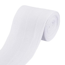 BENECREAT 5.47 Yards Cotton Twill Tape Ribbon, 3-1/8 Inch Wide White Sewing Twill Ribbon Herringbone Webbing Tape Soft Natural Twill Tape for DIY Craft Making