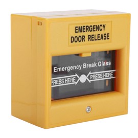 Cyrank Emergency Exit Door Release, Alarm Button Yellow Emergency Alarm Station Resettable Break Glass Fire Emergency Exit Release Button for Home Office