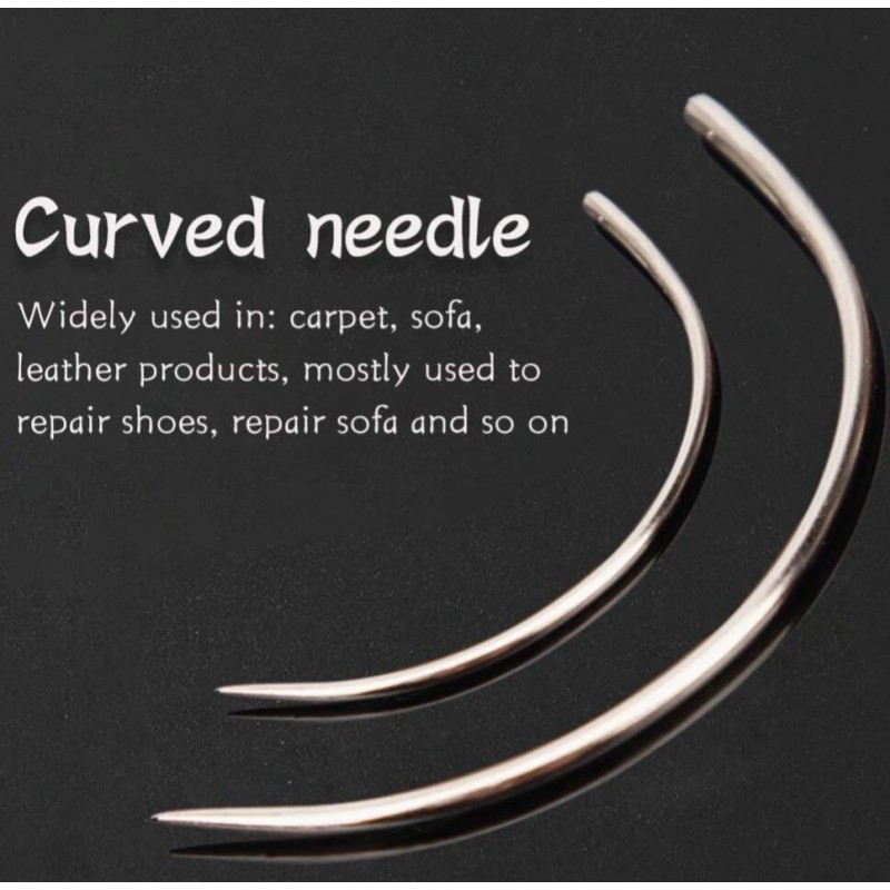 Unbranded Curved Heavy Duty Sewing Needles Pack, Great For Leather