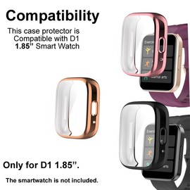 smaate Watch Cases Compatible with RUIMEN D1 1.85” Smart Watch, TPU Case with Screen Protector, Protecting Watch Body & Screen
