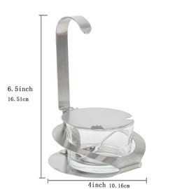 LuHeToz Sugar Bowl with Lid and Spoon Sugar Jar Small Condiment Container Sugar Bowl for Coffee Bar Kitchen Storage for Salt, Candy, Coffee Beans.（long handle）
