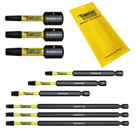 9 x SabreCut SCRK9SQ 32mm 89mm 152mm SQ1 SQ2 SQ3 Square Magnetic Impact Screwdriver Driver Bits Set Heavy Duty Compatible with Dewalt Milwaukee Bosch Makita and More