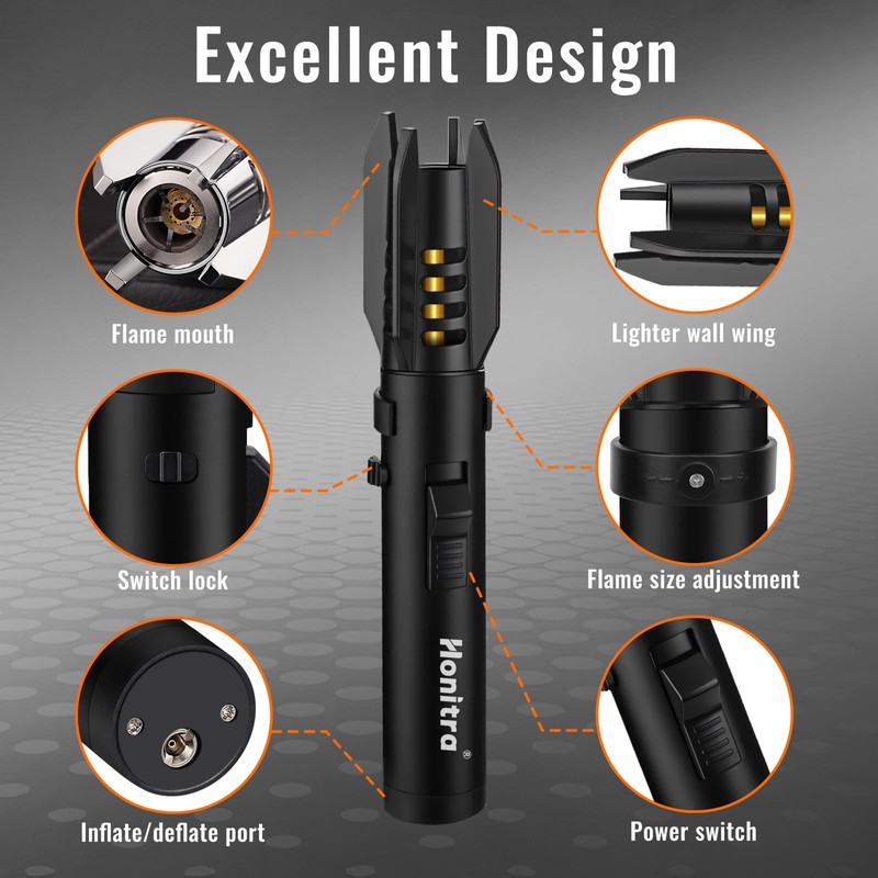 Torch Lighters, Butane Lighters, Adjustable Jet Flame Torch Lighters, Windproof