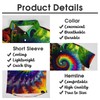 Liohans Hawaiian Mysterious Psychedelic Rainbow Totem Tie-Dye Lapel Pocket Short