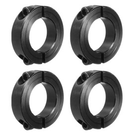 QUARKZMAN Wellenring 1 1/8" Bohrung Doppelt geteilter Spannring aus Kohlenstoffstahl mit Set-Schraube Schwarz 4er Pack