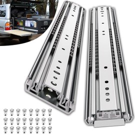 TP-LAIE 500 Lbs Heavy Duty Drawer Slides 12 14 16 18 20 22 24 26 28 30 32 34 36 38 40 56 60 Inch Side Mount Rails Full Extension Ball Bearing Industrial Rail Tool Box Runner -with 24 pcs M6 Screws