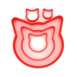 Custom Cutters Cat Head Shape Cutters | Set of 5 Plastic Cutter for Baking, Fondant, Clay, Pastry, Icing, Jewellery (1.5/2/3/5/8CM)