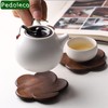 Pedoleco Wooden Coasters, Plum Blossom Shape, 3 Pieces, 3.7 x