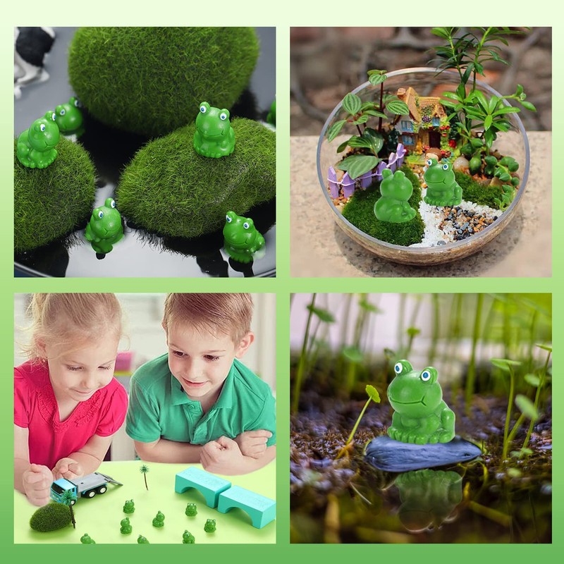 EKisemio 50 Pcs Mini Frog Garden Decor | Green Frog
