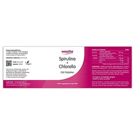 Woscha Spirulina + Chlorella 250 Tablets (100 g) (Vegan)