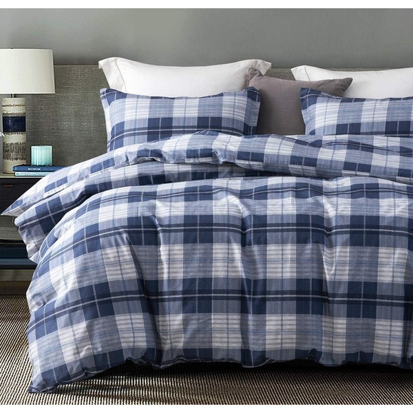 SLEEPBELLA Cotton Queen Size Comforter, 600 Thread Count Cotton Navy