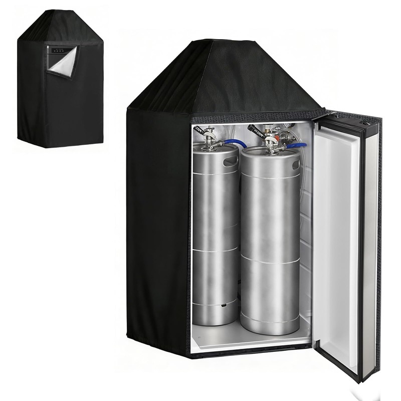 MRbrew Kegerator cover, Waterproof Kegerator Beer Tower Cover 420D Silver-Coated