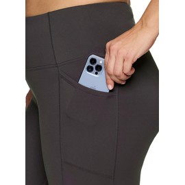 RBX Plus Size Ankle Length Leggings for Women, Solid Squat Proof 7/8 Yoga Leggings with Pockets 7/8 Solid Deep Grey 3X