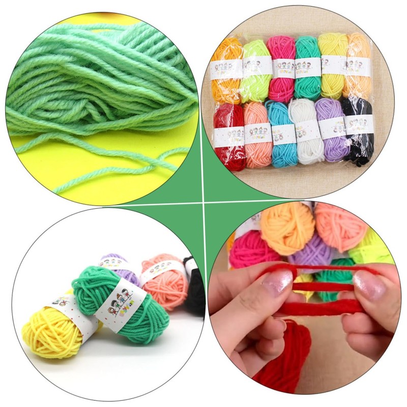 LALAFINA 12pcs Creative Hand Knitted Woolen Yarn for Four Strand