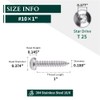 #10 x 1 Pan Head Torx Drive Self Tapping Screws,