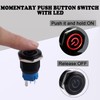 JIQI 19mm 2Pcs Waterproof 12V-24V Momentary Push Button Switch 1NO