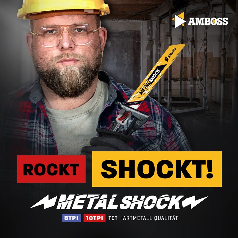 AMBOSS METAL SHOCK - 3x Reciprocating Saw Blade Length 230
