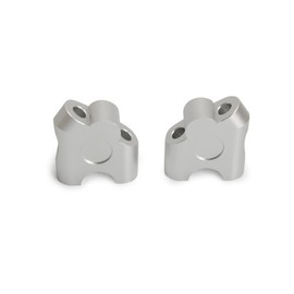 Mikinona 1 Pair 2 Anodized Motorcycle Handlebar Riser Clamp for Fat Handlebars Lightweight CNC Easy Installation Fit for Various Motorbikes Silver