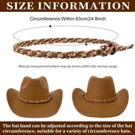 nemokamai Cowboy Hat Bands for Men Women, Leather Hatbands Belt for Cowboy/Western/Fedora/Cowgirl Hats Multicolor