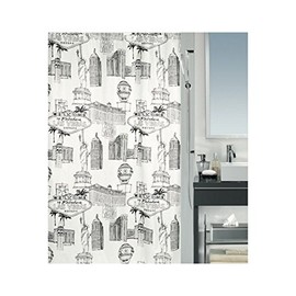 Spirella Textile Shower Curtain 'Vegas, different sizes available Black, black
