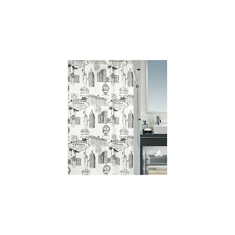 Spirella Textile Shower Curtain 'Vegas, different sizes available Black, black