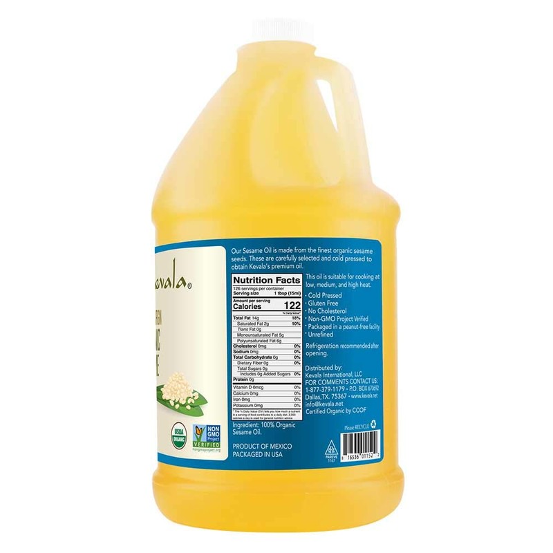 Kevala Organic Extra Virgin Sesame Oil - 64 fl oz