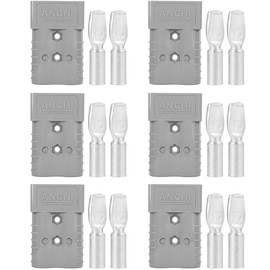 350A Forklift Battery Connector 2/0 AWG Gray 350A 600V Plug, Jumper Cable Plug Connect/Disconnect for Recovery Winch, Towing Systems (6PCS 350A Gray)