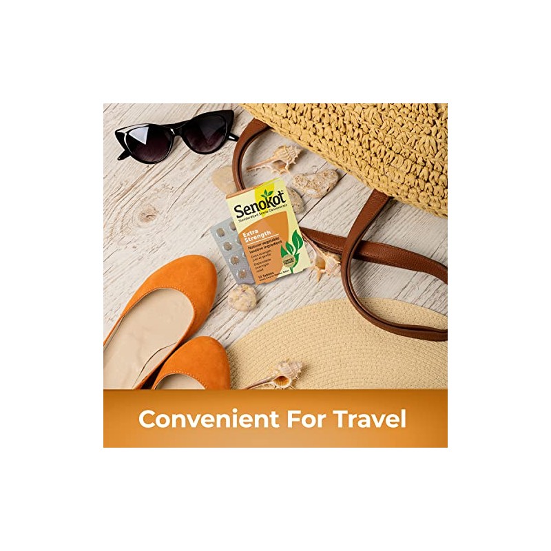 Senokot Extra Strength, 12 Tablets, Natural Vegetable Laxative Ingredient for