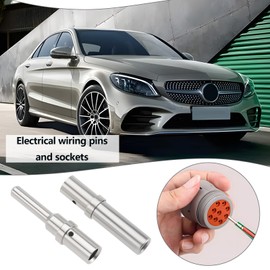 ECSiNG 10 Sets 12-Pin Crimp Terminals for Electrical Lines DTP Terminals 0460-204-12141 0462-203-12141 Compatible with German 12-14 AWG Male and Female