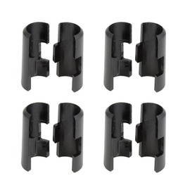 DOSHISHA Luminous Noir Steel Rack, Shelf, Fixing Parts, Sleeves, Set of 4, Fasteners, Mounting Parts, 1.4 inches (3.5 cm) x Height 1.8 inches (4.5 cm), Steel Shelf Board to Pole, Pole Diameter 1.0 inches (25 mm), Spare Parts, Easy Installation, Durable, Black, Black