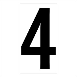 4" Number 4 Placard Stickers - 50 pack - Self-Adhesive Polyester Stickers - Meets DOT Hazmat Requirements for labeling UN Placards, vehicle DOT numbers, unit numbers, and more