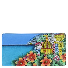 Anna by Anuschka Women's Hand-Painted Genuine Leather Checkbook Cover - Amalfi Dawn