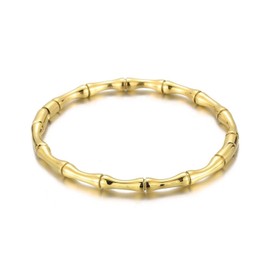 BSLVWG 18K Gold Plated Love Friendship Bracelet Bangle Cuff Classic Bamboo Joint Bracelet Gifts for Mother's Day Valentine's Day Wedding Couples and Birthdays (Gold)