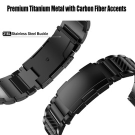 BAIHUIAM Titanium Band Compatible with Galaxy Watch 3 45mm Band Men, 22mm Titanium Metal Watch Band Business Replacemet Strap for Galaxy Watch 46mm/Gear S3 Frontier/Classic, Black