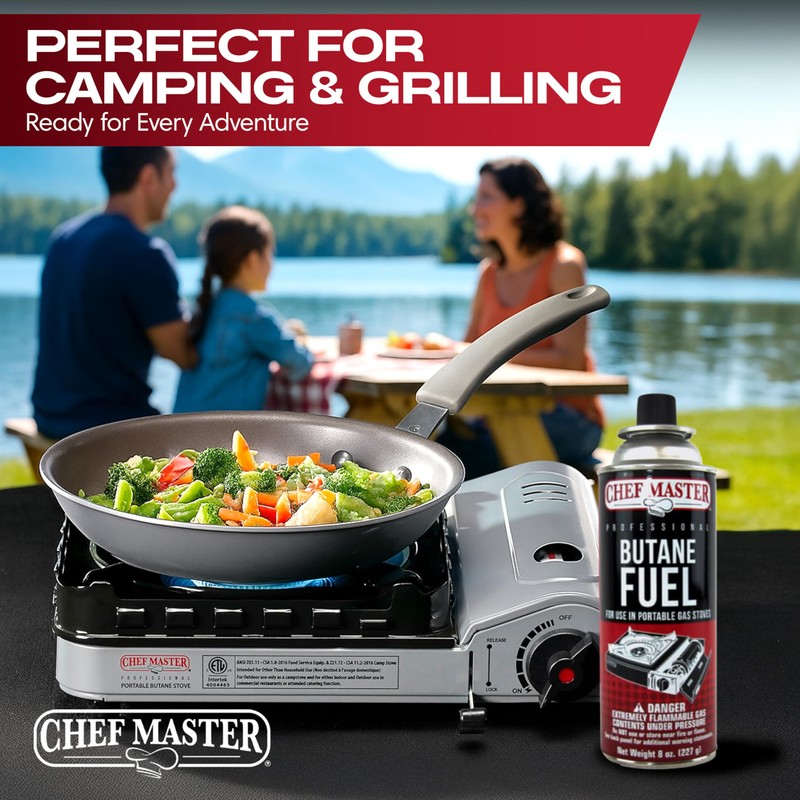 Chef Master 24x 8oz Butane Fuel Canister - Butane Fuel