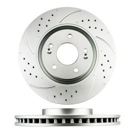 KAX Drilled Slotted Brake Rotors Fit For Kia Optima 2011-2020, Hyundai Sonata 2015-2019, Hyundai Azera 2012-2017, Automotive Replacement Brake Rotors Pair of 2# 31590