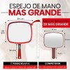 Mirrorvana Espejo de Mano Grande y cómodo con asa, Modelo